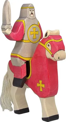 Produktbild von HOLZTIGER Roter Ritter aus Holz - reitend (ohne Pferd)