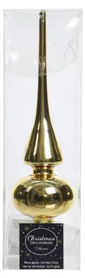 Produktbild von Christbaumschmuck Christbaumspitze Glas Ø 6 x 26 cm hell gold glänzend