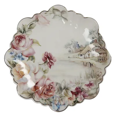Obrázok produktu pre Raňajkový tanier Clayre & Eef Ø 19 cm Biele porcelánové kvety