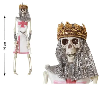 Image de Décoration Halloween Roi médiéval Squelette 40 cm