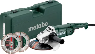 Produktbild von Metabo Winkelschleifer 230 We 2200-230 + 2 Diamantschleifscheiben + Koffer