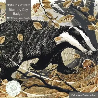Produktbild von Adult Sustainable Jigsaw Puzzle Martin Truefitt-Baker: Blustery Day Badger