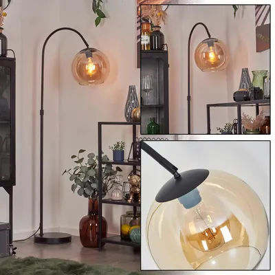 Produktbild von Cesaro Stehlampe aus Metall/Glas in Schwarz/Bernstein