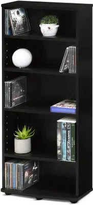 Productafbeelding van Unyqoos® opbergkast, compact – 5 verstelbare planken, stabiel spaanplaat, stijlvolle kast voor woonkamer, slaapkamer en kantoor