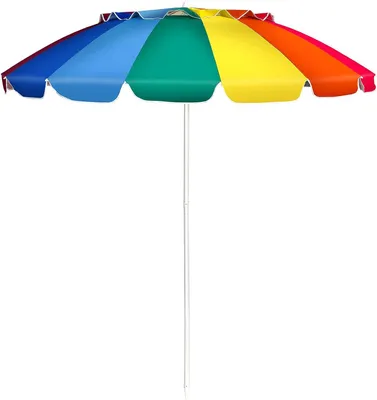 Produktbild von COSTWAY Sonnenschirm Strandschirm Marktschirm Gartenschirm neigbar Terrassenschirm mit Verankerung für Garten, Strand, Outdoor
