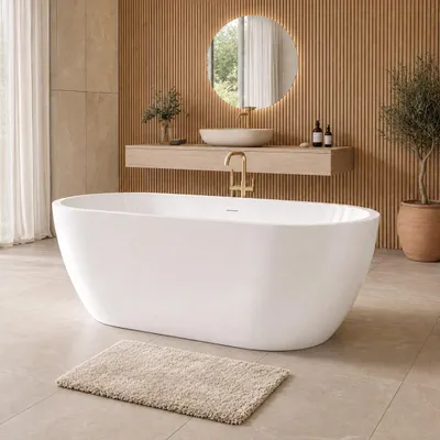 Obrázek produktu pro Badplaats Vana Bahia 170 x 75 x 58 cm – Volně Stojící Vana – Lesklá Bílá