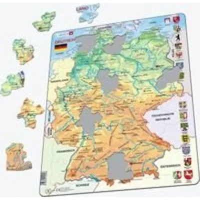 Produktbild von Larsen Puzzle Deutschlandkarte (topograhische Karte) 50-tlg.