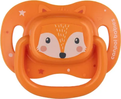 Obrázek produktu pro CANPOL BABIES Dudlk silikonov symetrick Cute animals 0-6m 1ks oranov
