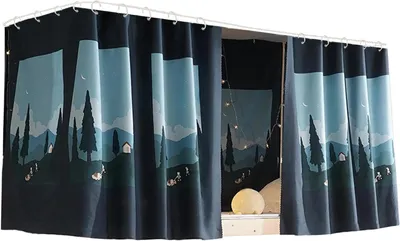 Productafbeelding van Bed Privacy Gordijnen - Bunk Bed Tent - Privacy Creëren - Verduistert 50% Licht - 45 x 198 cm - Blauw