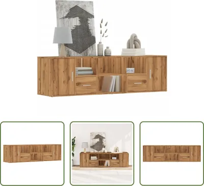 Obrázok produktu pre The Living Store Rohová polica Artisan dubový vzhľad 160x40x45 cm materiál na báze dreva