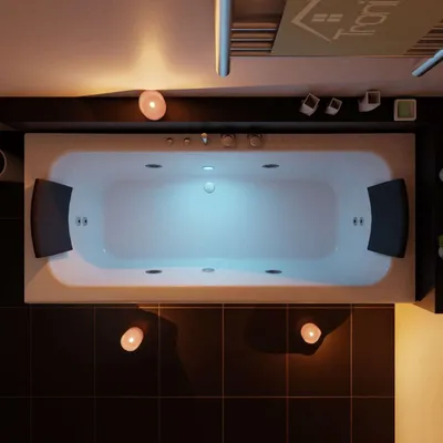 Produktbild von TroniTechnik® Whirlpool Badewanne IOS 170cm x 75cm inkl. Spülfunktion, Hydromassage und Farblichtherapie, Sanitäracryl