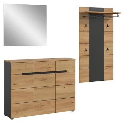 Produktbild von xonox.home Canu Garderobenkombination  (B/H/T: 215x190x37 cm) in Artisan Nachbildung