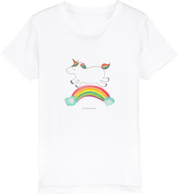 Produktbild von Mr. & Mrs. Panda Kleinkinder T-Shirt Einhorn Regenbogen 12-14 Jahre (152/164) - Weiß - Geschenk, Erwachsenwerden, Baumwoll Kinder, Kindershirt, Glitzer, Unicorn, Jungen