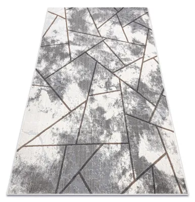 Image de Tapis NOBLE moderne 1518 67 vintage, géométrique - Structural deux niveaux de molleton crème / gris gris 120x170 cm