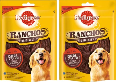 Produktbild von PEDIGREE® RANCHOS™ Originals Portionsbeutel mit Rind 2 x 70g