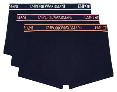 Produktbild von EMPORIO ARMANI Herren Trunks Boxershorts 3-Pack Stretch Baumwolle im Multipack Premium XL Armani Blue/Armani Blue/Armani Blue