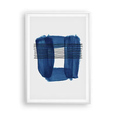 Produktbild von Gerahmtes Poster - Weißer Rahmen - Abstraktion Aquarell Blau - 70x100 cm - Wand Bild - Wanddeko - Wandbilder - Wandposter - Bilderrahmen - Bilder - Kunstdruck - Wandbild - P2WPA70x100-4223