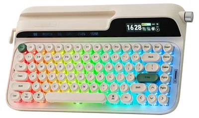 Obrázok produktu pre Mechanická klávesnica – Bezdrôtová, retro dizajn – Rozloženie 75% – RGB podsvietenie