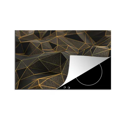 Produktbild von KitchenYeah© Herdabdeckplatte Abstrakt - Gold - 3D - Luxus - Kunst , 80x52cm, Küche Deko, Glaskeramikkochfeld Herdabdeckung, Abdeckplatte fùr Kochfeld