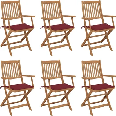 Produktbild von Möbel Klappbare Gartenstühle 6 Stk. mit Kissen Massivholz Akazie - Gartenstühle 3074949