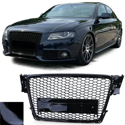 Kühlergrill Sportgrill Waben Gitter Schwarz Glanz für Audi A4 B8 8K ab 2007-2011 – Produktansicht