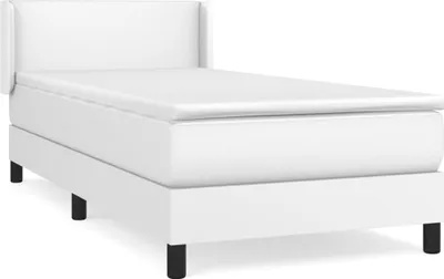 Zdjęcie produktu dla Łóżko kontynentalne z materacem, białe, 90x200 cm