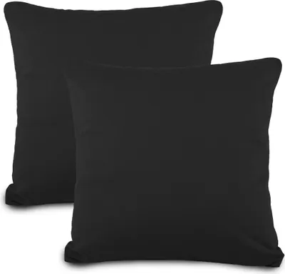 Produktbild von Doppelpack Classic Line Bezug 50x50 schwarz Baumwolle Jersey