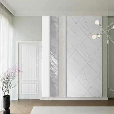 Produktbild von HEXIM Marmorplatten Optik 3 Stück 280x122cm Matt & Glänzend Kunststoff Innen & Außenbereich Granit Steinoptik - Badezimmer Wandpaneel Wasserfest (10,25 m² HMP02-Matt)