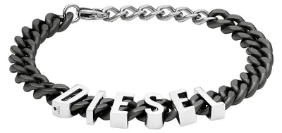 Image de Bracelet Diesel pour homme, disponible en deux couleurs, en acier inoxydable, avec fermoir à clip