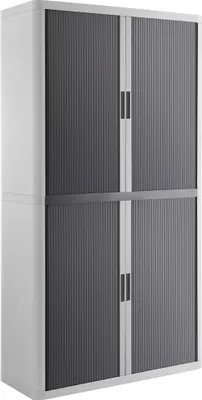 Produktbild von PAPERFLOW Rollladenschrank weiß, anthrazit ohne Fachböden 110,0 x 41,5 x 204,0 cm