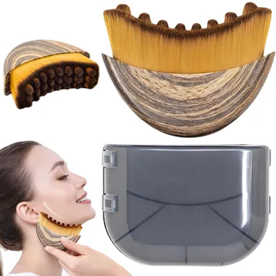 Productafbeelding van Lymfeborstel voor gezicht, ergonomisch ontwerp, lymfedrainage en gezichtsmassage met Alpenvezel