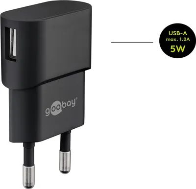 Obrázok produktu pre Goobay 45294, Vnútorný, AC, 5 V, 1 m, Čierna