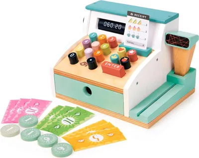 Produktbild von Tender Leaf Spielzeugkasse mit Scanner - Holzspielzeug für Rollenspiele