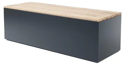 Produktbild von Gartenbank Truhebank Sitztruhe Parlo 185 cm x 45 cm Light Metall Dibitouholz Stahl anthrazit