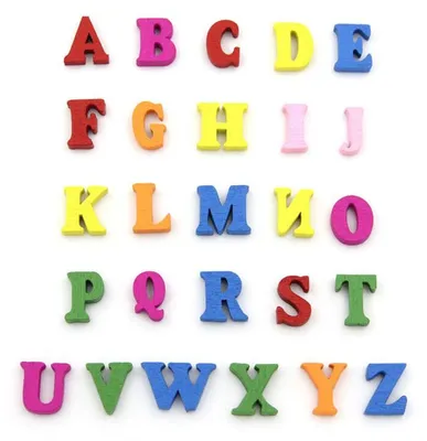 Produktbild von 100er Set Buchstaben Holzbuchstaben bunt A-Z Alphabet Deko Basteln Scrabble