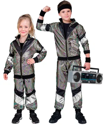 Produktbild von W WIDMANN MILANO Party Fashion - Kinderkostüm Trainingsanzug, Jacke und Hose, 80er Jahre Outfit, Jogginganzug für Karneval & Party