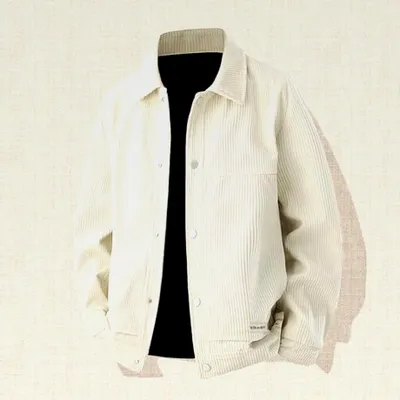 Produktbild von Herren Cord Arbeitsjacke Einfarbig Moderne Freizeitjacke Leichter Herrenmantel