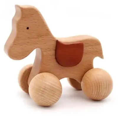 Produktbild von Holz Greifpferd Greifspielzeug aus Buchen Holz Baby Spielzeug Kleinkinder Spielzeug Schiebespielzeug