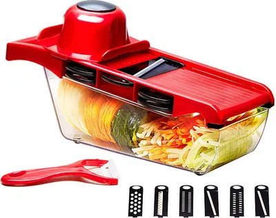 Produktbild von Küchenhobel – verstellbarer Edelstahl-Gemüsehobel, Pommes-Frites-Messer mit Waffeleisen für Lebensmittel, Käse, Obst, zerkleinerte Kartoffeln