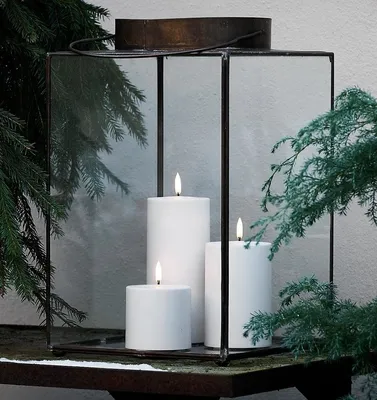Produktbild von UYUNI Lighting LED Kerze PILLAR 7,8 x 17,8 cm weiß außen