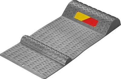 Produktbild von Parkleitmatte mit selbstklebendem Klebeband und vorgebohrten Öffnungen für Schraubmontage