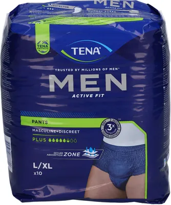 Zdjęcie produktu dla TENA Men Act.Fit Majtki chłonne Plus L/XL niebieskie, 10 szt