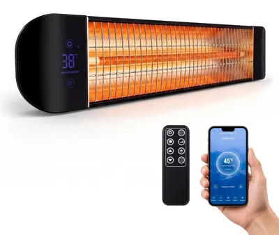 Imagen del producto de Calentador infrarrojo para exteriores - 2400 W - Montaje en pared - Eléctrico - Plateado