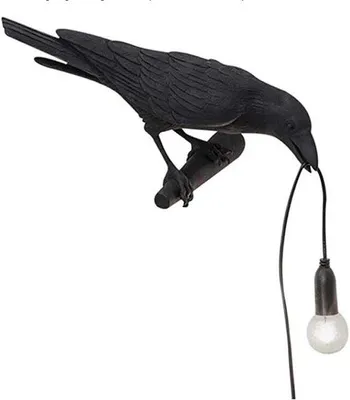 Image de Applique murale gothique en forme de corbeau pour chambre à coucher, salon ou maison de campagne (applique murale de gauche)