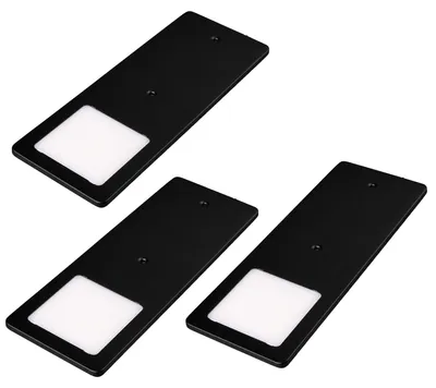 Produktbild von kalb | LED Unterbauleuchten schwarz 5W- sehr flache Küchenleuchte Einbauspot 3er Set warmweiß