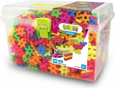 Produktbild von Meli Basic Neon Reise-Box 1000 Bausteine Set