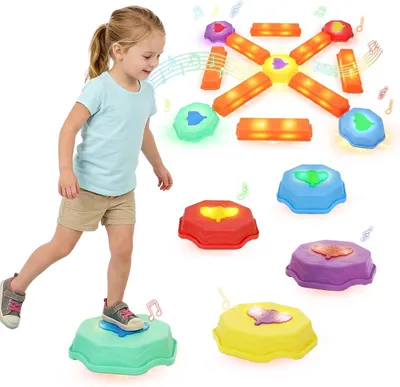 Produktbild von Balancersteine 12 Stück, bunt, für Outdoorspiel