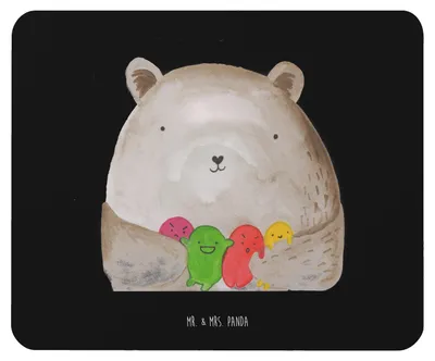 Produktbild von Mr. & Mrs. Panda Mousepad Bär Gefühl - Schwarz - Geschenk, Verrückt, pc mausunterlage, Wahnsinn, laptop, Mauspad, Durchgedreht, Mouse Pad, Teddy