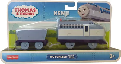 Obrázok produktu pre Fisher-Price HHN40 Tomáš a priatelia motorová lokomotíva Kenji, lokomotíva na batérie, ťahač sivý s prívesom