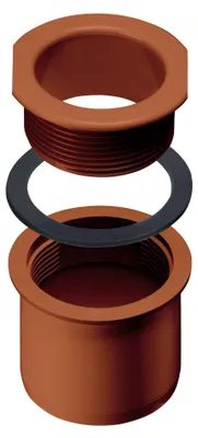 Produktbild von INEFA Ablaufstutzen zum Schrauben, NW68/DN50, Braun PVC, für Kastenrinne, Regenrinnen Ablauf, Einhangstutzen Dachrinne, Kastendachrinne Dachrinnenablauf, Dachrinnenauslauf